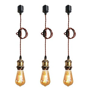 y_gCg E26 LEDdt GW\d 60W` d6W d\Pbg Ɩ z_Ng[p VƖ ݂艺 R[hAWX^[t 100cm߉\ 3Zbg 