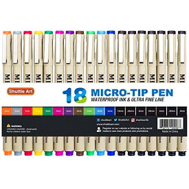 ミリペン 製図ペン 12色 18本セット 水性 極細 線径0.15〜0.5mm カラーペン イラスト 漫画用 線画ペン スケッチ ドローイング 曼荼羅