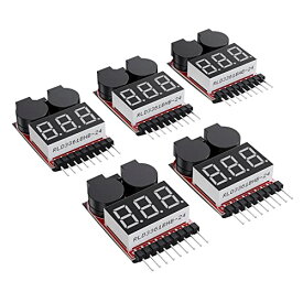 5PCS 2in1 1-8s Lipoバッテリー電圧テスター RC低電圧ブザーアラーム 1-8s Lipo/Li-ion/LiMn/Li-Feブザーインジケーターチェッカー