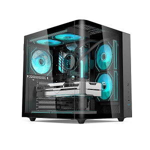 MOOTHMUSHI PC�P�[�X ATX�Ή� �~�h���^���[ �s���[���X�݌v �Ȗʋ����K���X���ʃp�l�� �É�&����p �Q�[��/�I�t�B�X���p (�u���b�N)