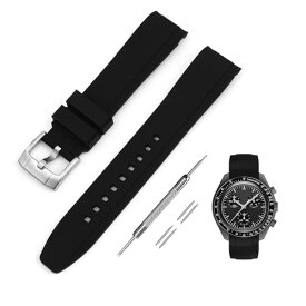 20mm 時計バンド for Omega X Swatch Speedmaster MoonSwatch オメガとスウォッチ スピードマスター ムーンスウォッチ用 シリコンベ