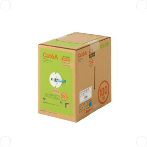 �G���R�� LAN�P�[�u�� CAT6A�Ή� ���� �R�l�N�^���� RoHS�w�ߏ��� �P�� �����b�N�X 100m �u���[ LD-GPAL/BU100RS