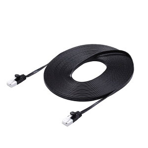 �G���R�� LAN�P�[�u�� CAT6A 10m �c�����܂�Ȃ� �ܐ܂�h�~�R�l�N�^ �X�[�p�[�t���b�g �u���b�N ECLD-GFATBK100