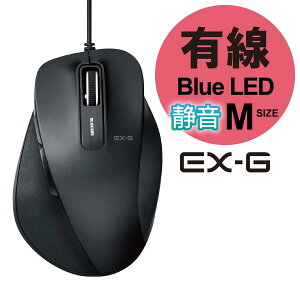 �G���R�� �}�E�X �L�� M�T�C�Y 5�{�^�� (�߂�E�i�ރ{�^������) �É� BlueLED ����̋ɂ� �u���b�N M-XGM10UBSBK