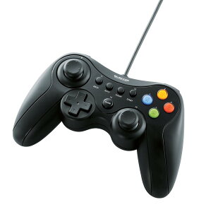 �G���R�� �Q�[���p�b�h USB�ڑ� Xinput/DirectInput���Ή� Xbox�n12�{�^���U��/�A�� �y�h���S���N�G�X�gX �����E�҂Ɠ����̖��F �����z �u���b�N JC-U3613MBK