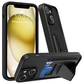 iPhone 15 Plus ケース カード収納 スタンド付き 耐衝撃保護カバー アイフォン15plus スマホケース ストラップホール付き シリコン