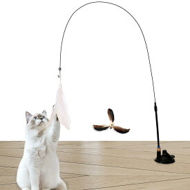 猫 おもちゃ 吸盤 猫じゃらし 吸盤 床に固定 一人遊び ねこじゃらし ねこ おもちゃ 弾性あり 替えの羽付き 運動不足解消 ねこ 遊び道具
