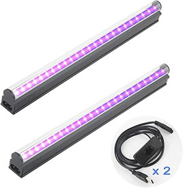 LEDブラックライト - UV紫外線蛍光灯10W USB給電式 超薄型 385nm UVライト バーライト レジン用硬化ライト 結婚式 パーティー 舞台