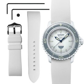 22mm 腕時計ストラップ Blancpain X Swatch用 六角スパナ付き クイックリリースシリコン腕時計バンド Bioceramic SCUBA Fifty Fathom