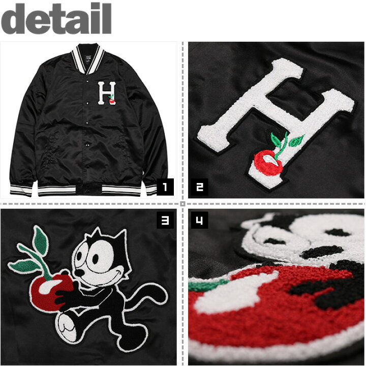 楽天市場】(ハフ) HUF×FELIX SATIN JACKET (JACKET)(JK00102-BK 