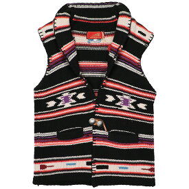 (インディアンモトサイクル) INDIAN MOTOCYCLE NATIVE SHAWL COLLAR KNIT VEST (JACKET)(I-4128-BK) ジャケット アウター 国内正規品