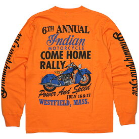 (インディアンモーターサイクル) INDIAN MOTORCYCLE COME HOME RALLY ロンT (LS:TEE)(IM64648-OR) ロンT 長袖 Tシャツ カットソー 国内正規品