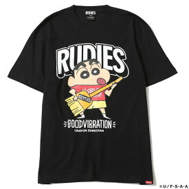 (ルーディーズ) RUDIE'S×CRAYON SHINCHAN GUITAR-T (SS:TEE)(85665-BK) Tシャツ 半袖 カットソー クレヨンしんちゃん 国内正規品