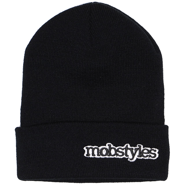 (モブスタイルス) MOBSTYLES MOSH KNIT CAP LOGO BEANIE (BEANIE)(COLOR:BK) キャップ 帽子 ニットキャップ ビーニー 国内正規品