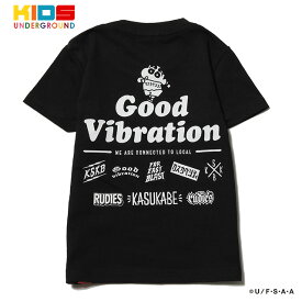 (ルーディーズ) RUDIE'S×CRAYON SHINCHAN LOCALFEST KIDS TEE (SS:TEE)(86057-BK) キッズ 子供用 Tシャツ 半袖 カットソー クレヨンしんちゃん 春日部バイブレーション 臼井儀人 双葉社 シンエイ テレビ朝日 ADK 国内正規品