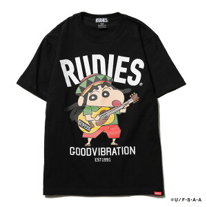 ([fB[Y) RUDIE'S×CRAYON SHINCHAN DREADROCK TEE (SS:TEE)(86047-BK) TVc  Jbg\[ N񂿂 toCu[V PVl ot VGC er ADK Ki