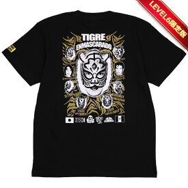 (ハードコアチョコレート) HARDCORE CHOCOLATE 初代タイガーマスク THE BIRTH OF LEGENDS 2022 -LEVEL6限定版- (レジェンド・ゴールドラメ)(SS:TEE)(T-1921LV-BK) Tシャツ 半袖 カットソー 佐山聡 新日本 プロレス 国内正規品