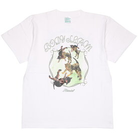 (ハオミン) HAOMING×ANIMAL BODYSLAM TEE (SS:TEE)(305-05-WH) Tシャツ 半袖 カットソー 動物 猫 キャット ボディスラム プロレス 国内正規品