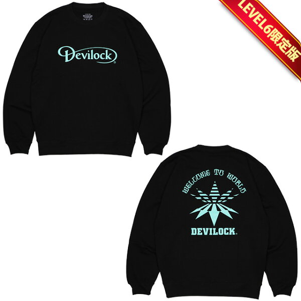 (デビロック) DEVILOCK DAIMLER & VECTOR LOGO CREW SWEAT -LEVEL6限定版- (CREW)(DVLCKSS-24C-BK×MI) スウェット トレーナー クルー ダイムラー ベクトル ロゴ 限定カラー ミント 国内正規品