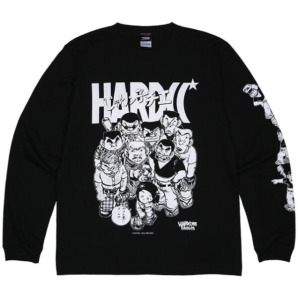 (ハードコアチョコレート) HARDCORE CHOCOLATE じゃりン子チエ チエと遊興倶楽部 ロングスリーブTシャツ (準備体操ブラック)(LS:TEE)(2825KK-LS-SU) ロンT 長袖 Tシャツ アニメ 漫画 マンガ はるき悦巳 国内正規品