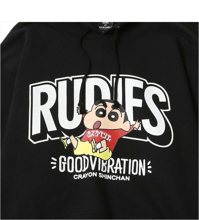 楽天市場 ルーディーズ Rudie S Crayon Shinchan Dive Hood Sweat Hooded Bk スウェット パーカー プルオーバー クレヨンしんちゃん 国内正規品 Level6