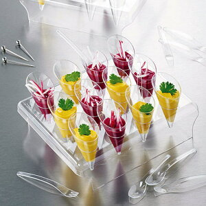【ソリア】パーティーセットクリアプチコーン、ミニスプーン12個付【食器/プラスチック/スプーン】