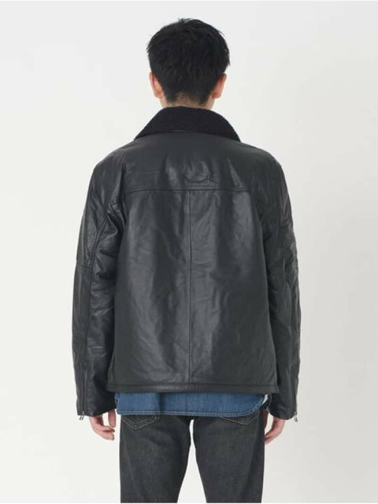 楽天市場】【SALE／50%OFF】レザーシェルパジャケット ブラック APERO 