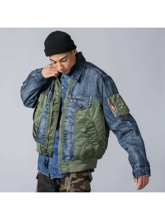 楽天市場】【SALE／40%OFF】MA-1 HYBRID トラッカージャケット CO  