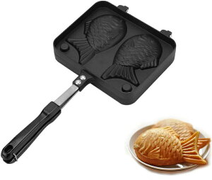 たい焼き器 家庭用 たい焼きメーカー 直火式 焦げつかない たい焼き器 バーベキュー BBQ用 ガスコンロ 炭火 対応 ハンドル付き 鯛焼きツール 和菓子用調理器具 アルミニウム合金製 バーベキ