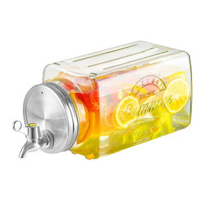 【送料無料】ドリンクサーバー ガラス ドリンク サーバー 大容量 3L 飲料ボトル貯蔵タンク 蛇口付き 保存容器 密閉缶 キッチン収納 幅広い用途 食品、牛乳、ソース、デザート、サラダ