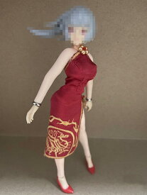 HAMRETHYPPZ 可愛いセット、カジュアルセット サイズ 1/12スケール 1/12スケールフィギュア用服です チャイナドレス、赤チャイナドレス、中国式チャイナドレス、かわいいチャイナドレスの衣装