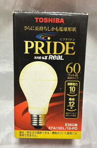 TOSHIBA �l�I�{�[��Z���A��PRIDE A�` 60W�^�C�v �d���F EFA15EL/10-PD �������a26mm