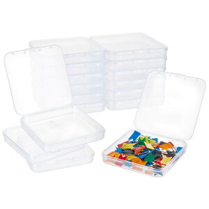 BENECREAT 20�� �v���X�`�b�N���[�{�b�N�X 9.5x9.5x1.6cm ���������` �������[�P�[�X �q���W�t���[�X �N���A�{�b�N�X �p�[�c���[�X �h�o�P�[�X �A�N�Z�T���[�p �I�t�B�X�p�i