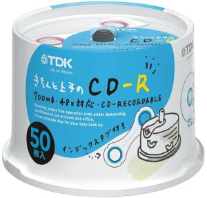 TDK �f�[�^�pCD-R 700MB 1-48�{�� �J���[�����O5�F�~�b�N�X�f�B�X�N 50���X�s���h�� CD-R80CMX50PN+T