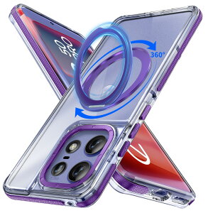 Moto Edge 50 Pro �p �P�[�X �����̓����O �}�O�l�b�g���� 360°��]�X�^���h �c�����Ή� Edge 50 Pro �p �J�o�[ �ČRMIL�K�i �ϏՌ� �w��h�~ ���C�����X�[�d ��?�h�~ �N���A �� 119-edge 50p-04