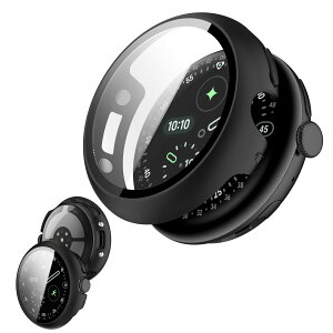 �y�P�[�X���O�����[�d�\�zYXHH�V�o�� Google Pixel Watch4 45mm �p �P�[�X �ی�J�o�[ PC�f�� �S�ʕی� �����^ �����ȒP �ϏՌ� �����ߗ� �w��h�~ ���h�~ �u���b�N