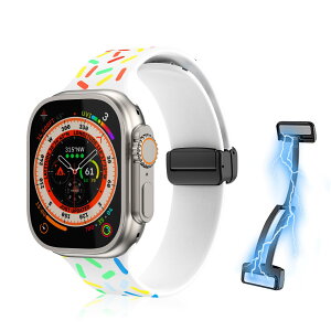 [RicYeel] �R���p�`�u�� �A�b�v���E�H�b�` �}�O�l�b�g�t�� �o���h Ultra 2/Ultra/Series 10/9/8/7/SE2/SE/6/5/4/3/2/1 �V���R���� Apple Watch 42mm 44mm 45mm 46mm 49mm �Ή� �X�|�[�c�o���h �_�炩�� �����x���g (�z��