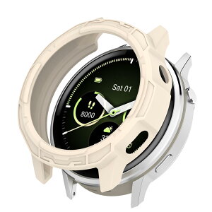 For GARMIN(�K�[�~��) Venu 4 45mm �P�[�X �V���R���� �J�o�[ YANMONGI �ی�P�[�X �ϏՌ� �S�ʕی� �Ռ��z�� �ȈՒ��E �y�� ���ϋv �ی�J�o�[ Garmin Venu 4 45mm �Ή�(�z���C�g�j