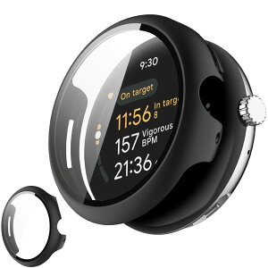 UIUIKA For Google Pixel Watch 3 45mm ��p�J�o�[ Google Pixel Watch 3 45mm �ی�P�[�X �Z�b�g �����K���X�t�B����+���ϏՌ�PC�t���[�� �����E�Ռ��E�X�N���b�`�h�~ ���˒ጸ �w��h�~ �y�ʃX�����݌v-�u��