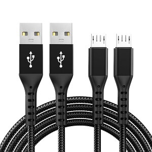 TRkin Micro USB�f�[�^�P�[�u���y1 M/2�{�Z�b�g�z�}���[�d�����f�[�^�]��Android�[�d�P�[�u��ps 4�R���g���[���AXperia�AGalaxy�AEcho Dot�AAndroid���@��X�}�[�g�t�H���Ή��i�u���b�N�j [���s�A���i]