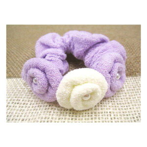 【安心・長持ちの日本製】パイル生地バラつきシュシュ メール便対応