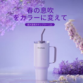 【P10倍】送料無料 blackube タンブラー 1.2リットル ハンドル付き セラミック ステンレス タンブラー ストロー付き 保冷 保温 水筒 コーヒー対応 蓋付き 持ち運び こぼれない 取っ手付 タンブラー 牛乳入れられる—数量限定