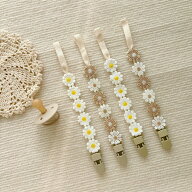 【告知】10/10限定 全品ポイント5倍 おしゃぶりクリップ ベビー おしゃぶりホルダー 花 レース クリップ …