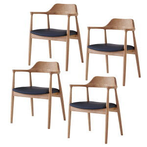 【ポイント10倍!11/1ワンダフルデー】 ダイニングチェア 4脚セット 肘付き チェア おしゃれ 木製 北欧 椅子 木製 背もたれあり アッシュ材 無垢 上品 スタイリッシュ 完成品 ロティ