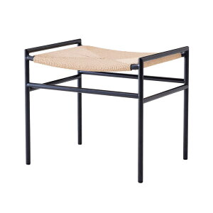 【5%OFFクーポン!楽天マラソン10/24/20:00-】 ダイニングスツール 1脚 完成品 スツール チェア 荷物置き 玄関 アイアン スチール ペーパーコード ファブリックレザー PVC ブラック グレー アイボリ