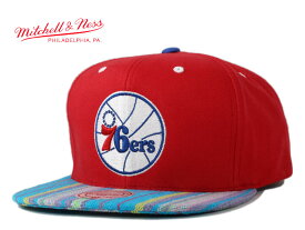 ミッチェル&ネス スナップバックキャップ 帽子 メンズ レディース MITCHELL&NESS NBA フィラデルフィア セブンティシクサーズ フリーサイズ [ rd ptn ]