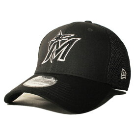 ニューエラ ベースボールキャップ 帽子 NEW ERA 39thirty メンズ レディース MLB マイアミ マーリンズ S/M M/L L/XL [ bk ]
