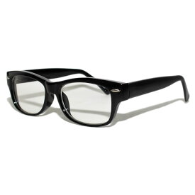 サングラス ウエリントン型 メンズ レディース 眼鏡 伊達めがね クリアレンズ [ 翌日お届け ] [ bk ]