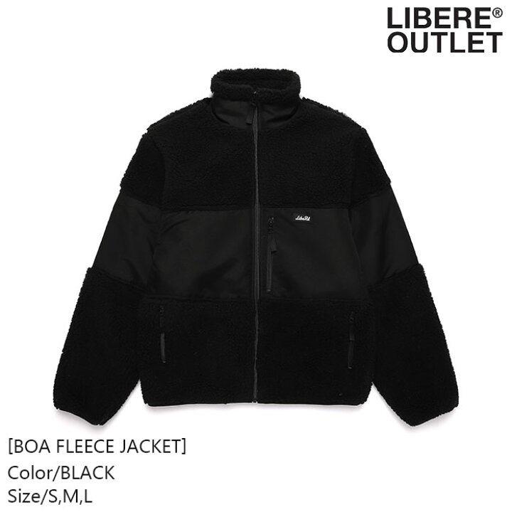 楽天市場】LIBERE リベーレ ボア フリース ジャケット 黒 ブラック 