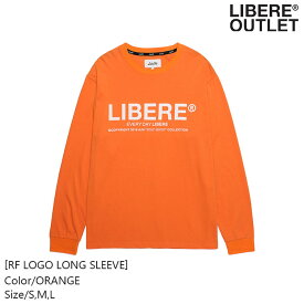 半額★LIBERE リベーレ ロゴ ロング スリーブ ロンT 長袖 橙色 オレンジ 綿100％ プリント [RF LOGO LONG SLEEVE/ORANGE] 公式アウトレット